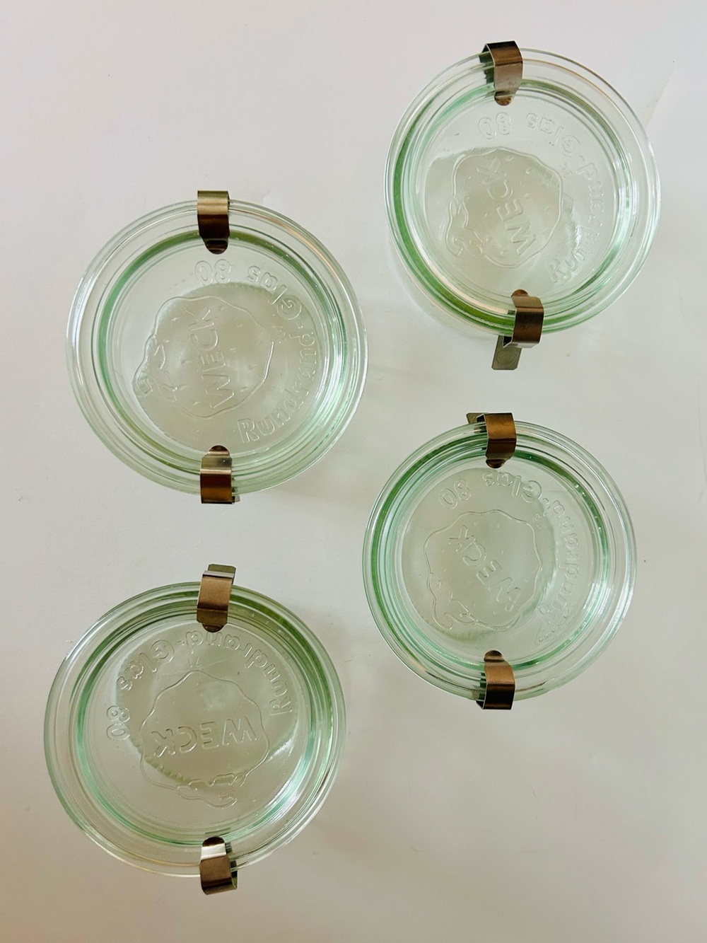 Weck Clear Mold Jars Lot Set of 4 with Lids style 976